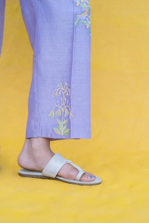 Bayan Hand-Embroidered Lavender Pant